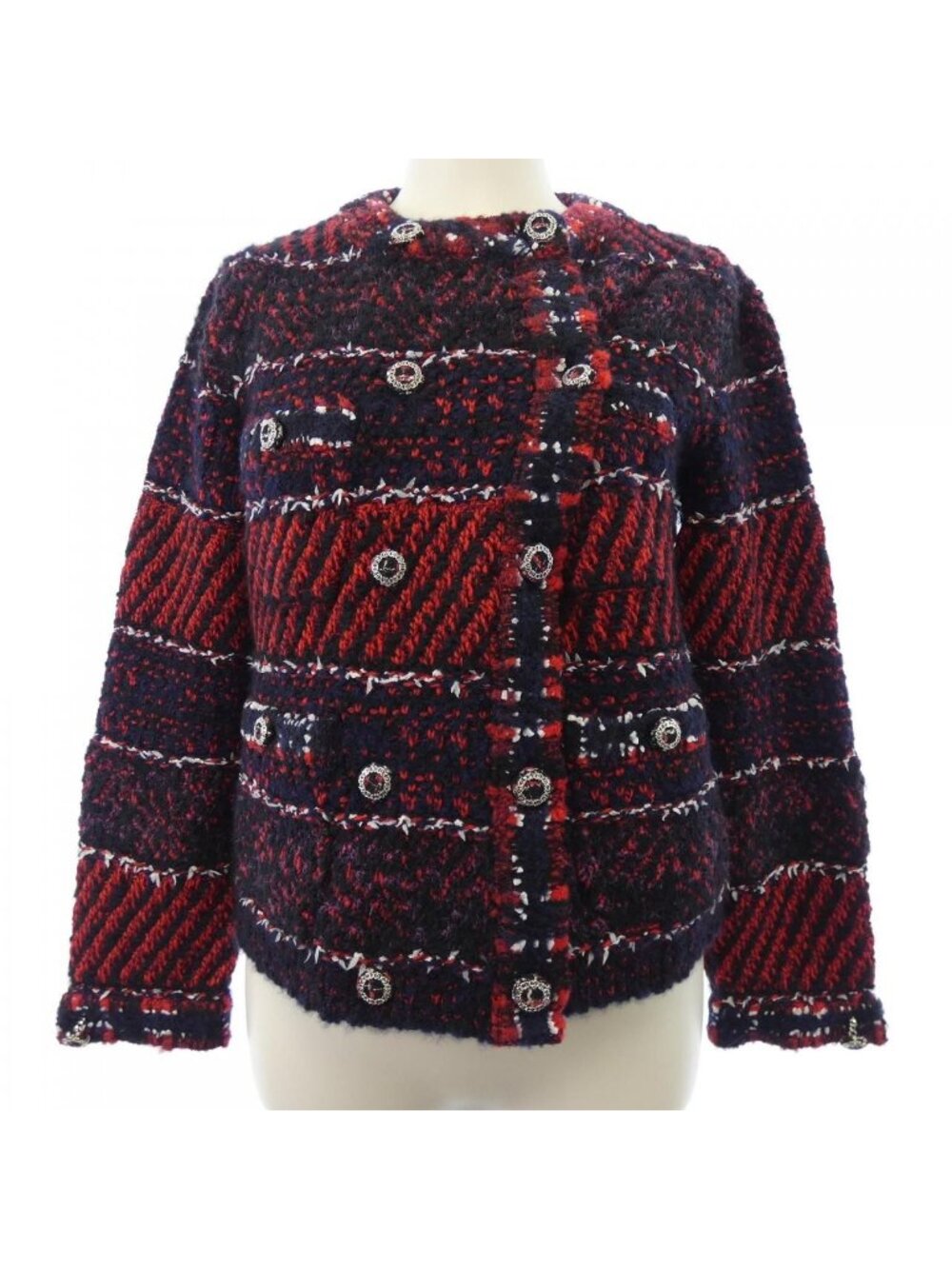 Chanel Collarless Jacket Navy